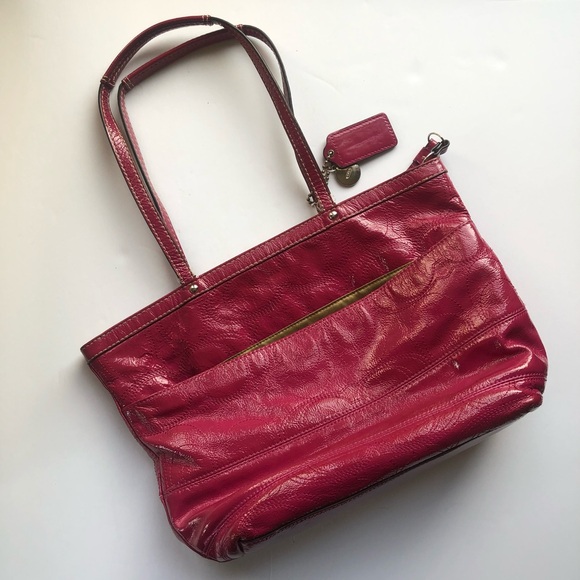 Coach Signature Berry Patent Coach Bag (take note of flaws) - Picture 4 of 9